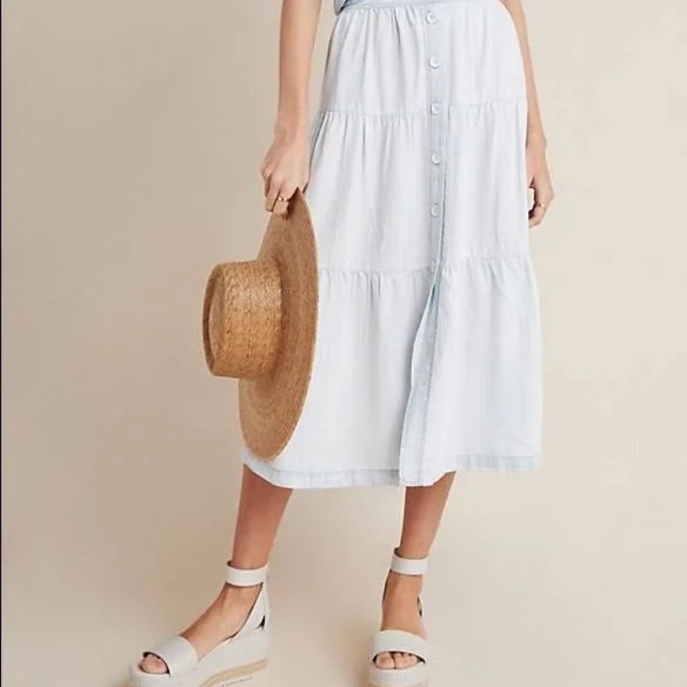 Anthropology Light Blue Skirt - Picture 2 of 6